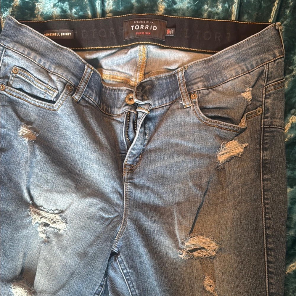 Torrid Light Blue Ripped Jeans